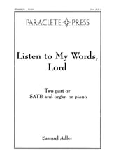 Listen to My Words Lord Two-Part choral sheet music cover